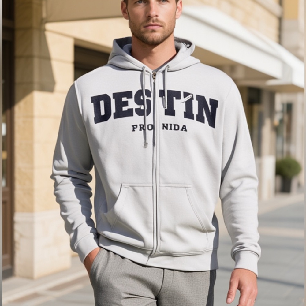 New Pacific & Co. Unisex Destin Florida Heather silver Hoodie size XXL